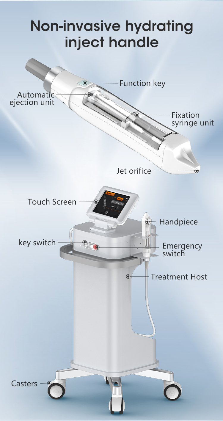 The details of the mesotheray no needle handle and machine