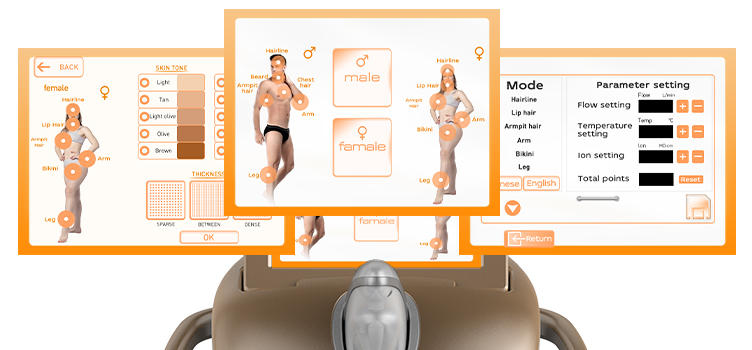 The machine surface of the diode laser hair removal machine