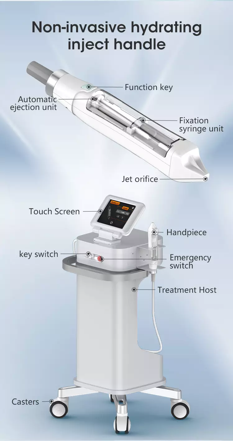 The details of the mesotheray no needle handle and machine