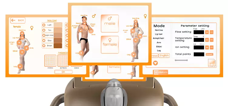 The machine surface of the diode laser hair removal machine
